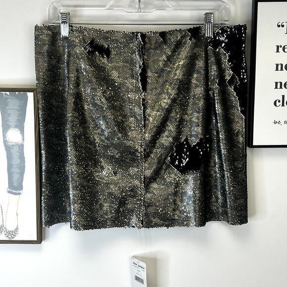 Free People FP One Sequin Camo Mini Skirt NWT SZ 12 - Picture 11 of 13